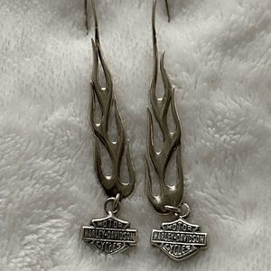 Harley Davidson pierce earrings, sterling silver